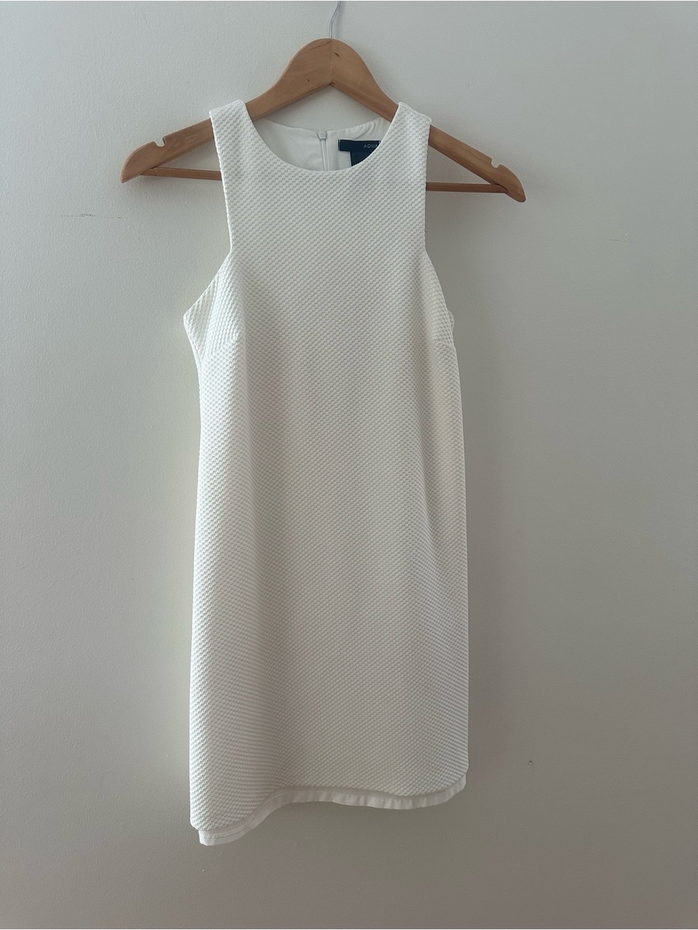 Aqua White Sleeveless Mini Shift Dress